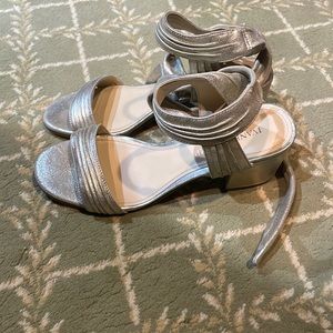 Ivanka trump metallic gold tie up sandal